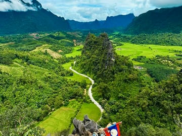 Climbing and Caving Adventure in Vang Vieng from Vientiane