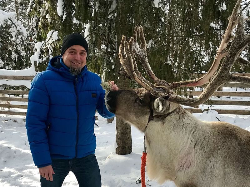 Visit to the reindeer farm Ruka Kuusamo Lapland