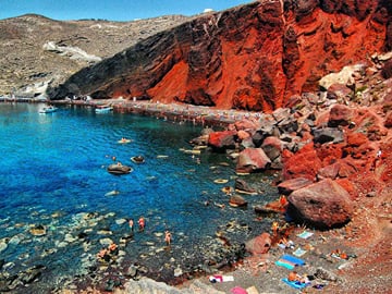 Santorini red beach