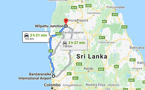 Colombo Airport (CMB) to Wilpattu City Private Transfer