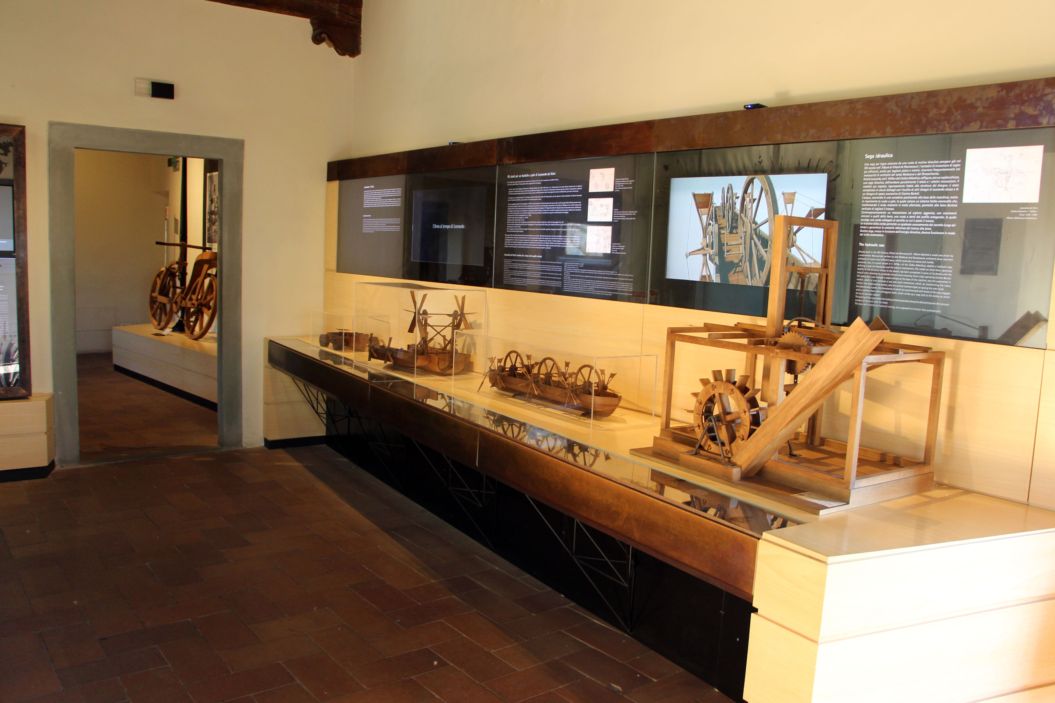 One of the halls of the Museo Leonardiano in Vinci