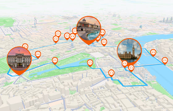 London: Audio Guided Walking Tour (3:00 – 20 audio commentaries)