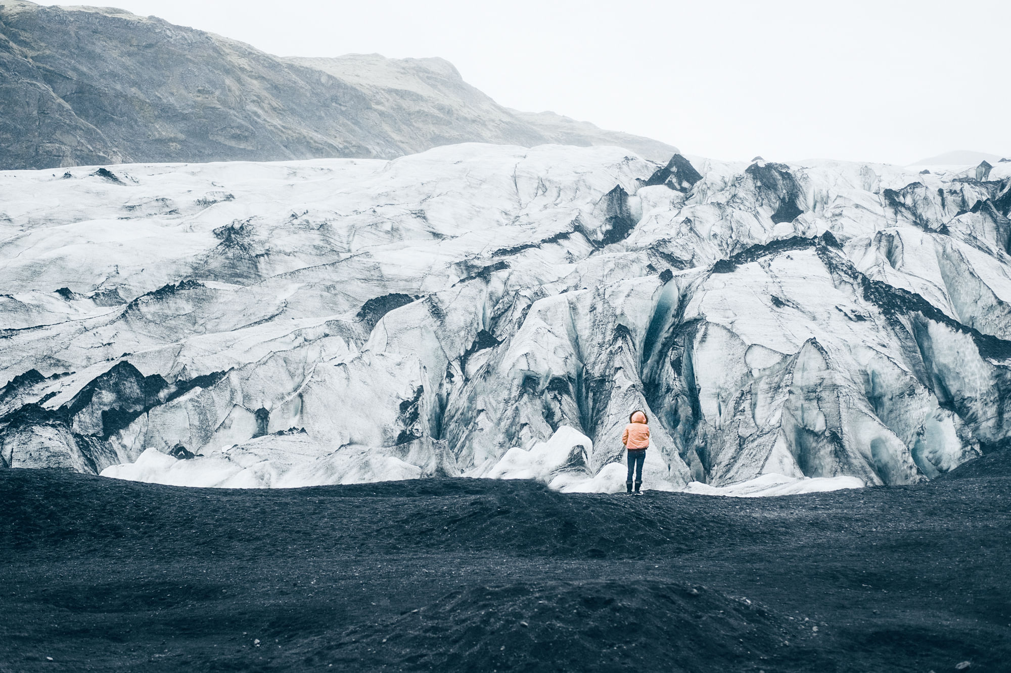 Being alone in the world at Sólheimajökull glacier