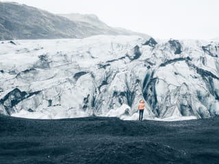 Being alone in the world at Sólheimajökull glacier