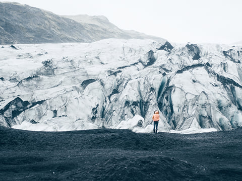 Being alone in the world at Sólheimajökull glacier