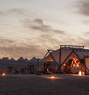 Agafay experience dinner in a tent with the pick up