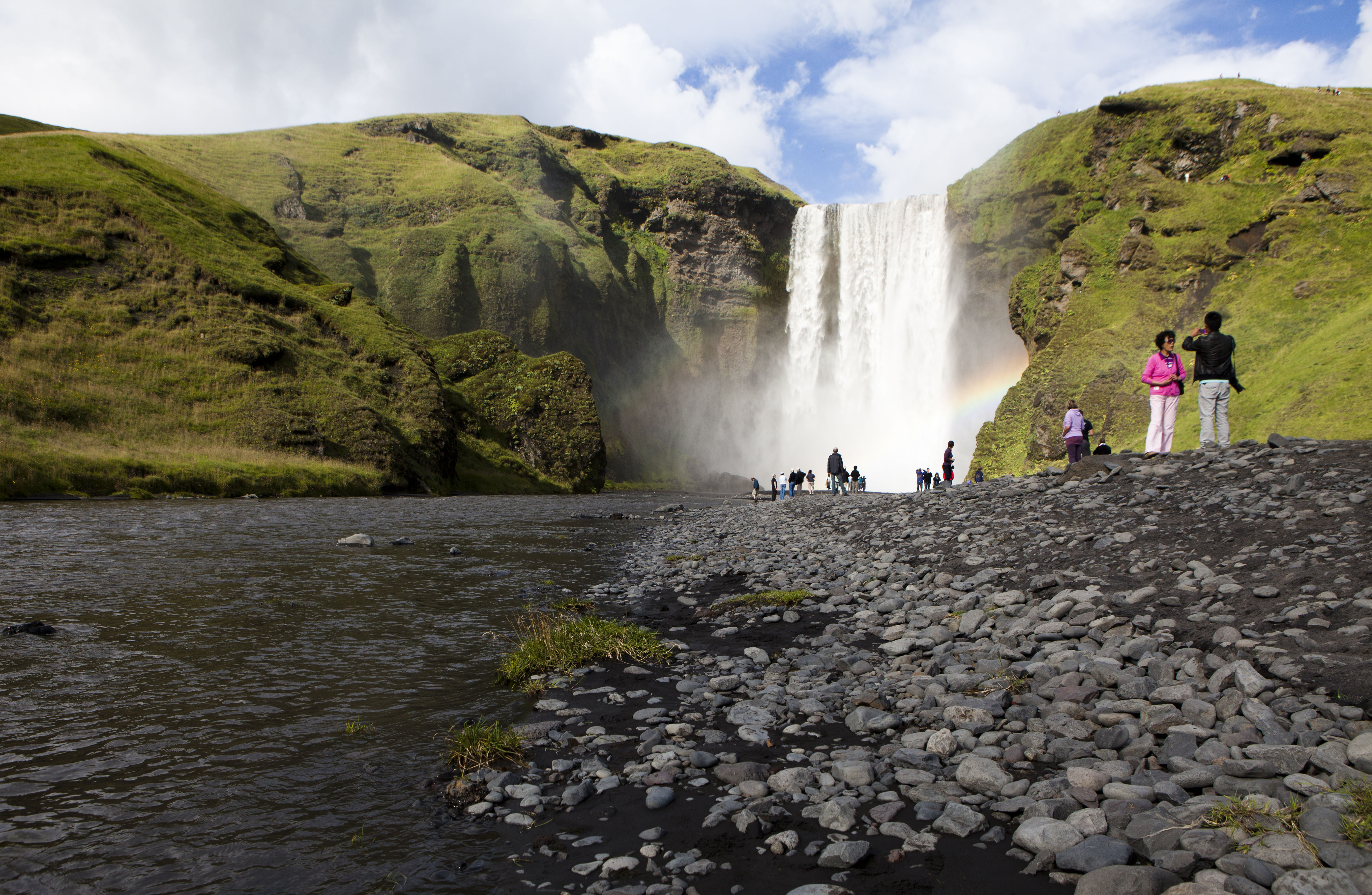 Picture of Skógafoss Waterfall with a rainbow