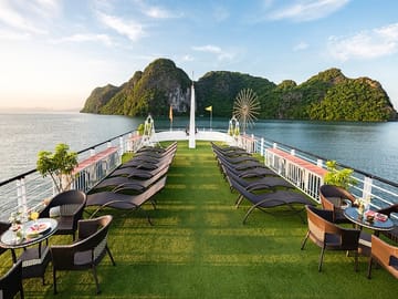 Halong bay luxury cruise day trip - sundeck
