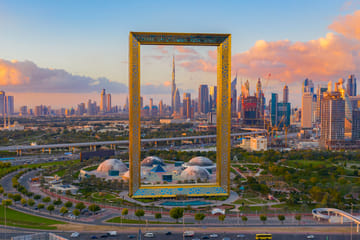 Dubai Frame Visit and Desert Safari with BBQ Dinner