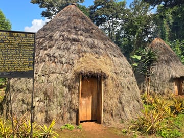 A traditional Chagga hut showcasing the rich cultural history and architecture of Marangu.