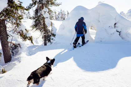 Snow surfing at the freerider’s paradise, Pyhä area