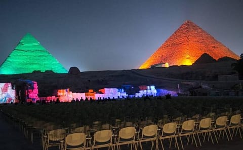 Sound and Light Show at the Pyramids of Giza from Cairo
