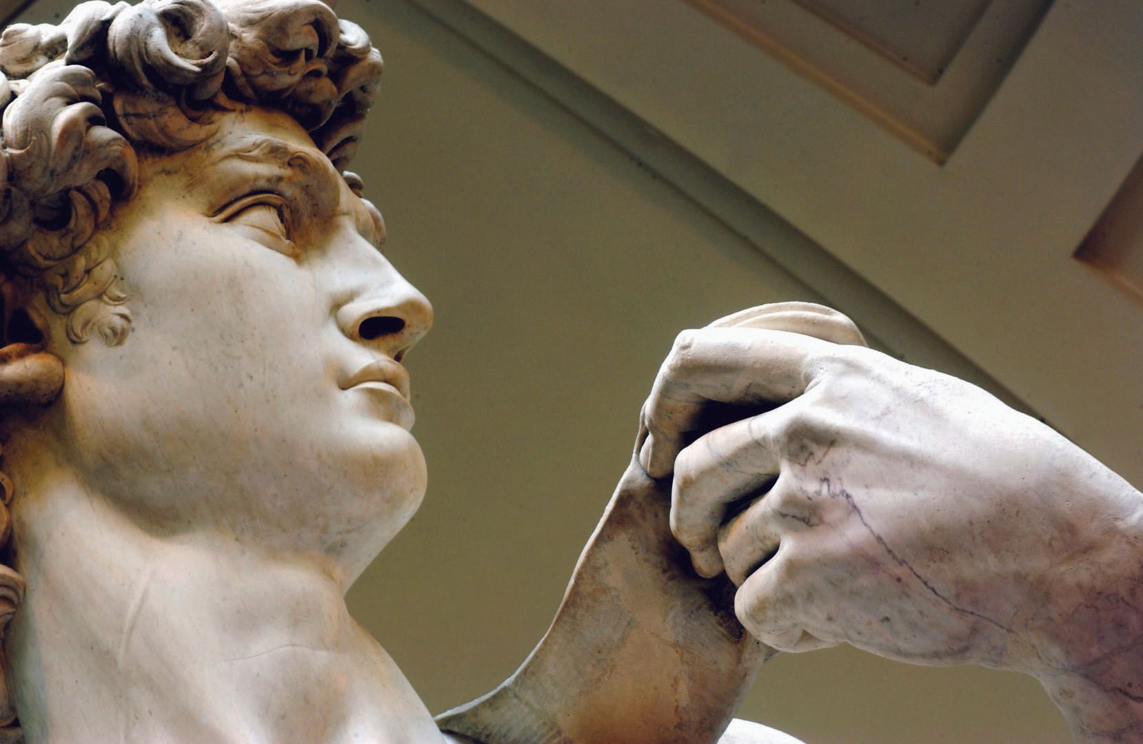 Close-up of Michelangelo's David
