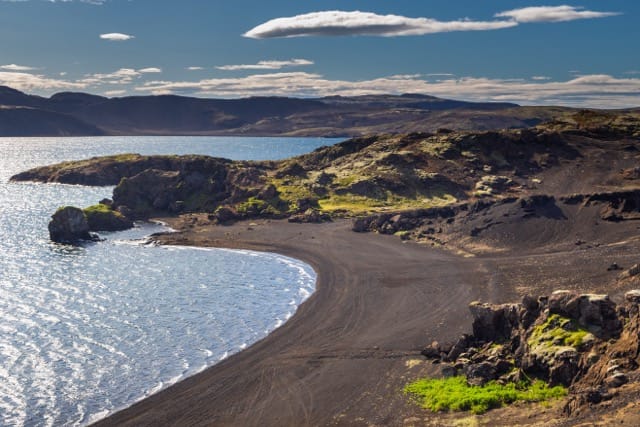 The beautiful Kleifarvatn Lake on the Reykjanes Peninsula