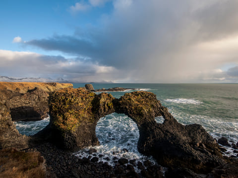 Beautiful rock formation at Arnarstapi coast