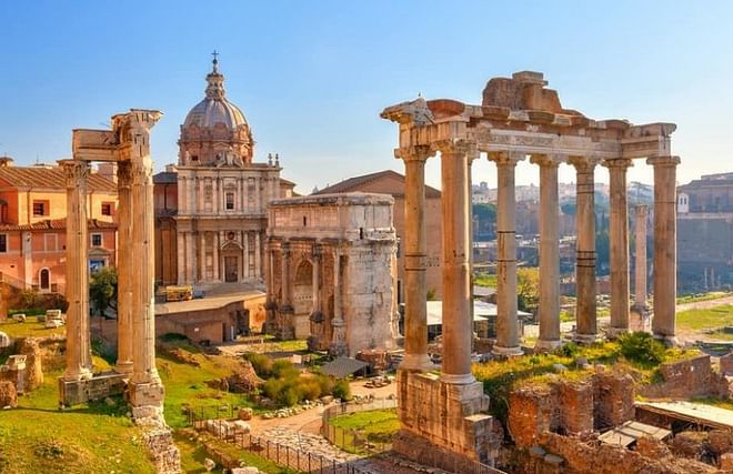 Coliseo, Foro Romano y Monte Palatino desde Roma