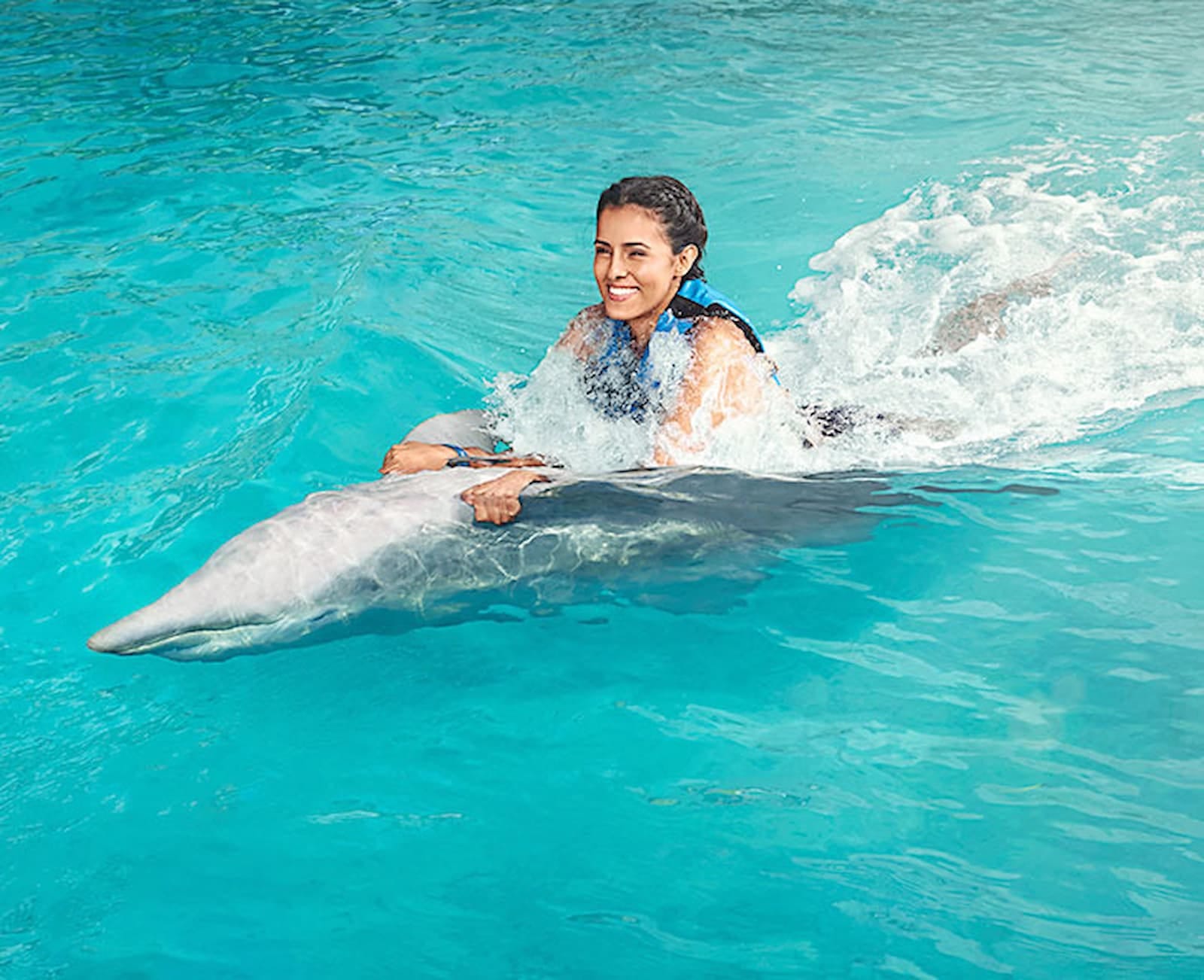 Person enjoying a dolphin ride in Punta Cana, Bávaro