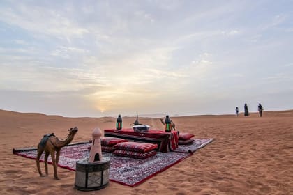 Morning Dubai Desert Safari with Camel Ride & Sand boarding