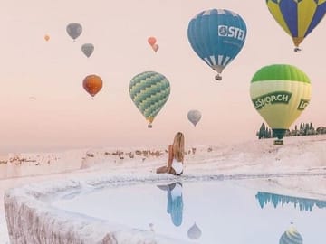 Hot Air Balloon Flight Over Pamukkale's Travertine Terraces