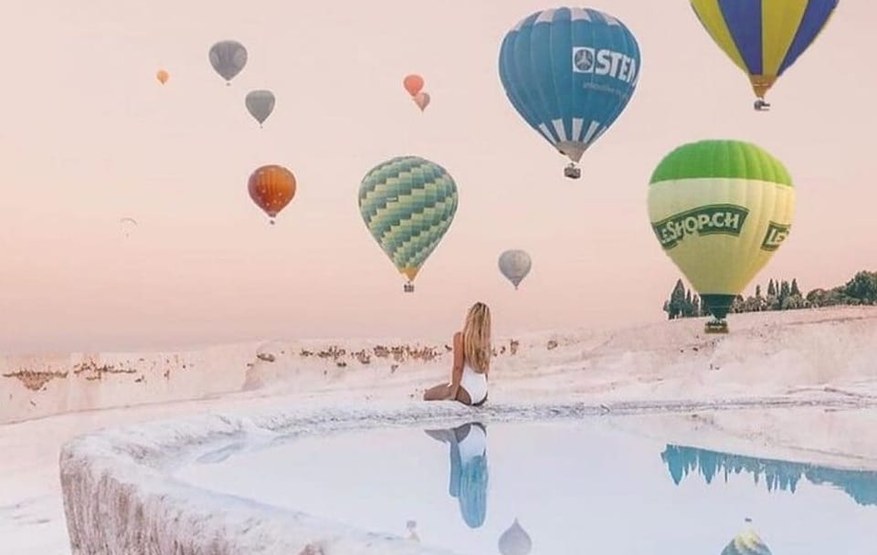 Hot Air Balloon Flight Over Pamukkale's Travertine Terraces