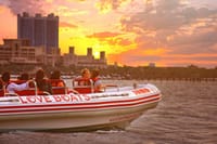 Sunset speed run to Atlantis! Cruise into the golden hour and witness Dubai's iconic coastal architecture from the water on the thrilling Dubai Speedboat: Iconic Marina to Atlantis Adventure Ride!