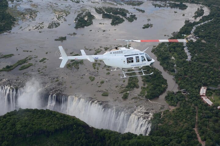 15 minutes scenic helicopter flight above Victoria Falls-Zimbabwe