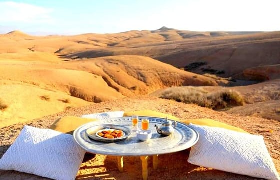 Agafay Desert Adventure: Camel Ride, Quad Biking & Sunset Views.