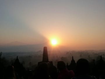 Sunrise point behind the volcano