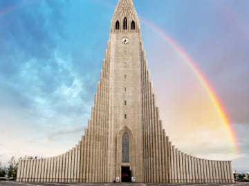 Hallgrimmskirkja, the big Church in downtown Reykjavik, one of the most famous landmarks in Reykjavik