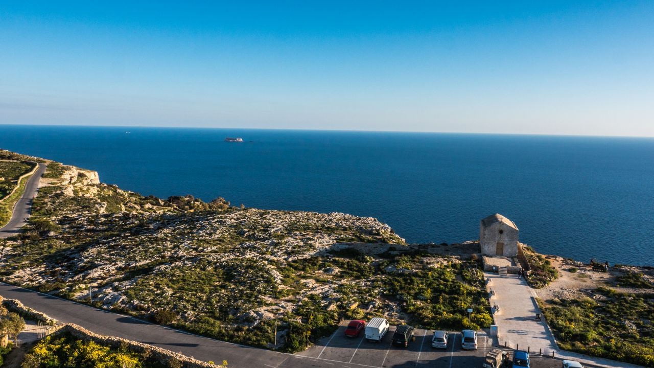 St Mary Magdalene Chapel located on the Dingli Cliffs, Malta