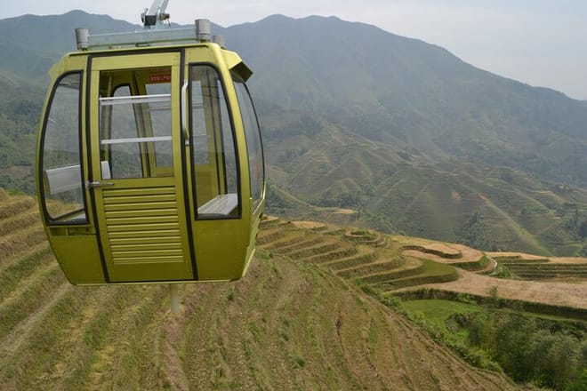 Dazhai Rice Terraces via ropeway