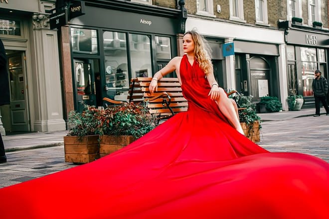 Flying Dress Photoshoot in London. Photographer in London. Book photoshoot now www.scalensstudio.com/photoshoot-london