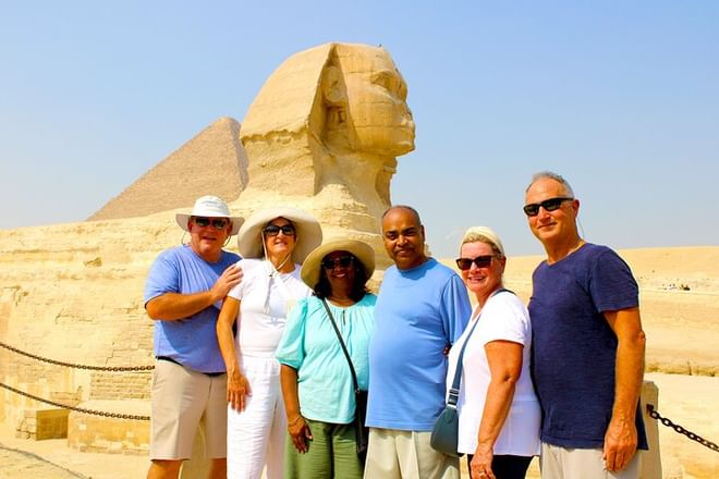 Seniors visiting Sphinx and Great Pyramid of Giza