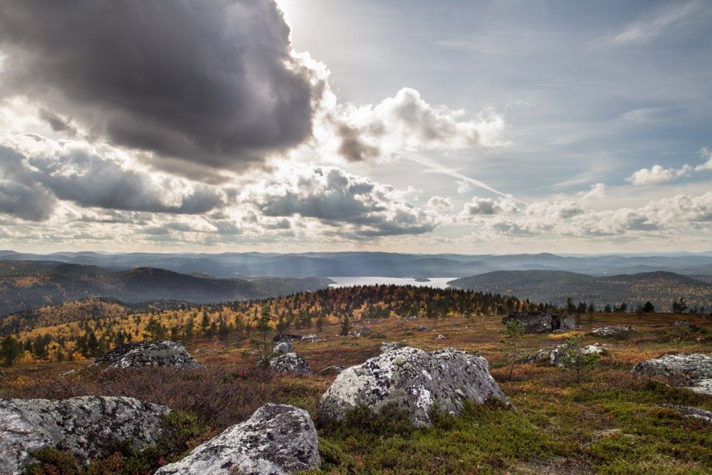 Autumn landscape from a hiking trip to Otsamo hill. 