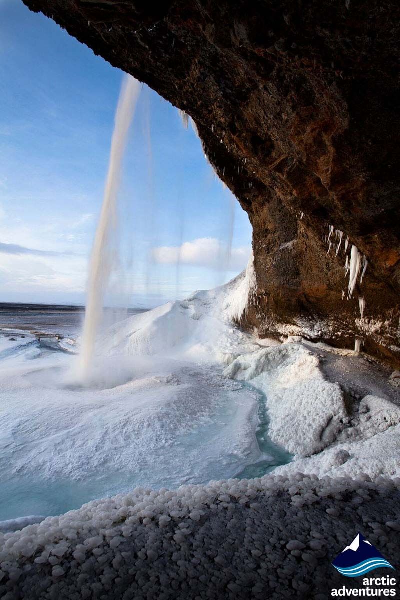 waterfall during 2 day south coast tour Iceland