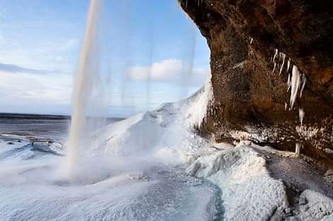 waterfall during 2 day south coast tour Iceland