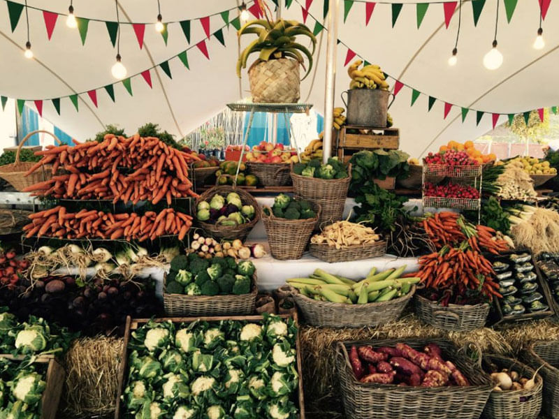 A beautiful display of fresh produce at Cape Town's bustling food markets.