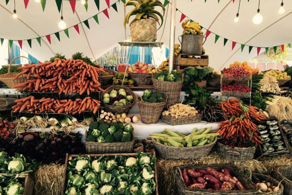 A beautiful display of fresh produce at Cape Town's bustling food markets.