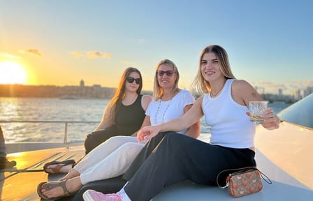 Istanbul Bosphorus Sunset Cruise with Wine on a Luxury Yacht