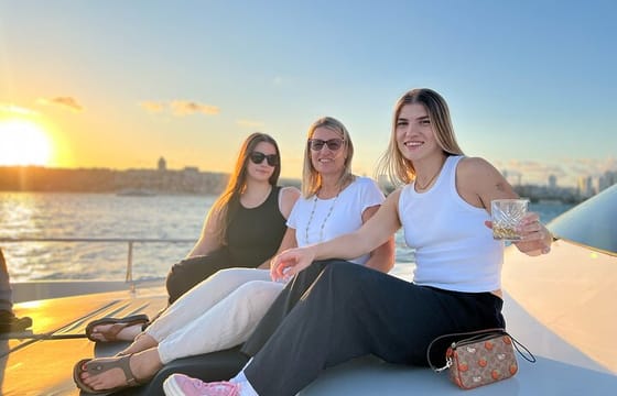 Istanbul Bosphorus Sunset Cruise with Wine on a Luxury Yacht