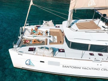 Santorini Sunset Catamaran Cruise with Greek Dinner and Drinks