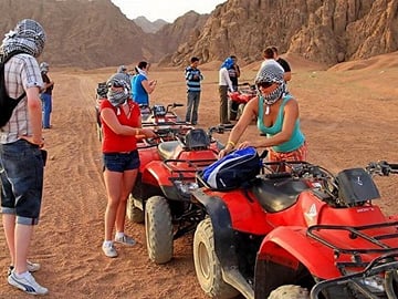Hurghada Desert Safari Adventure: Quad Bike, Jeep, Camel Ride, Bedouin Village & BBQ Dinner