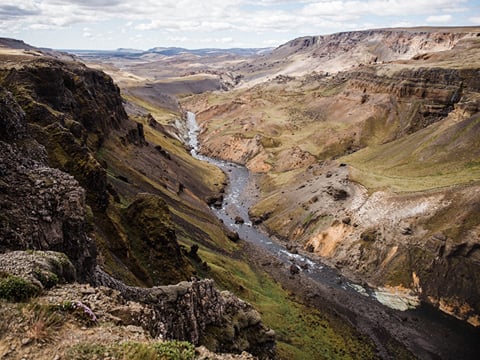Canyon leading down from Háifoss Waterfall