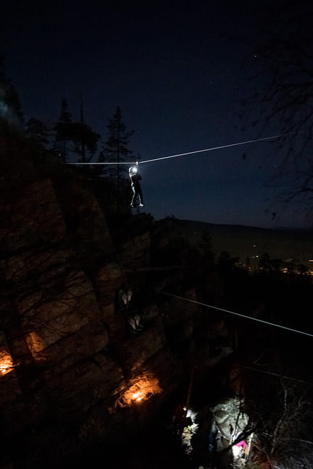 Aurora Adventure: Zipline & climbing adventure under the northern lights