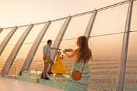 At 240 metres high, The View on level 52 of the iconic Palm Tower offers panoramic, 360-degree views of Palm Jumeirah