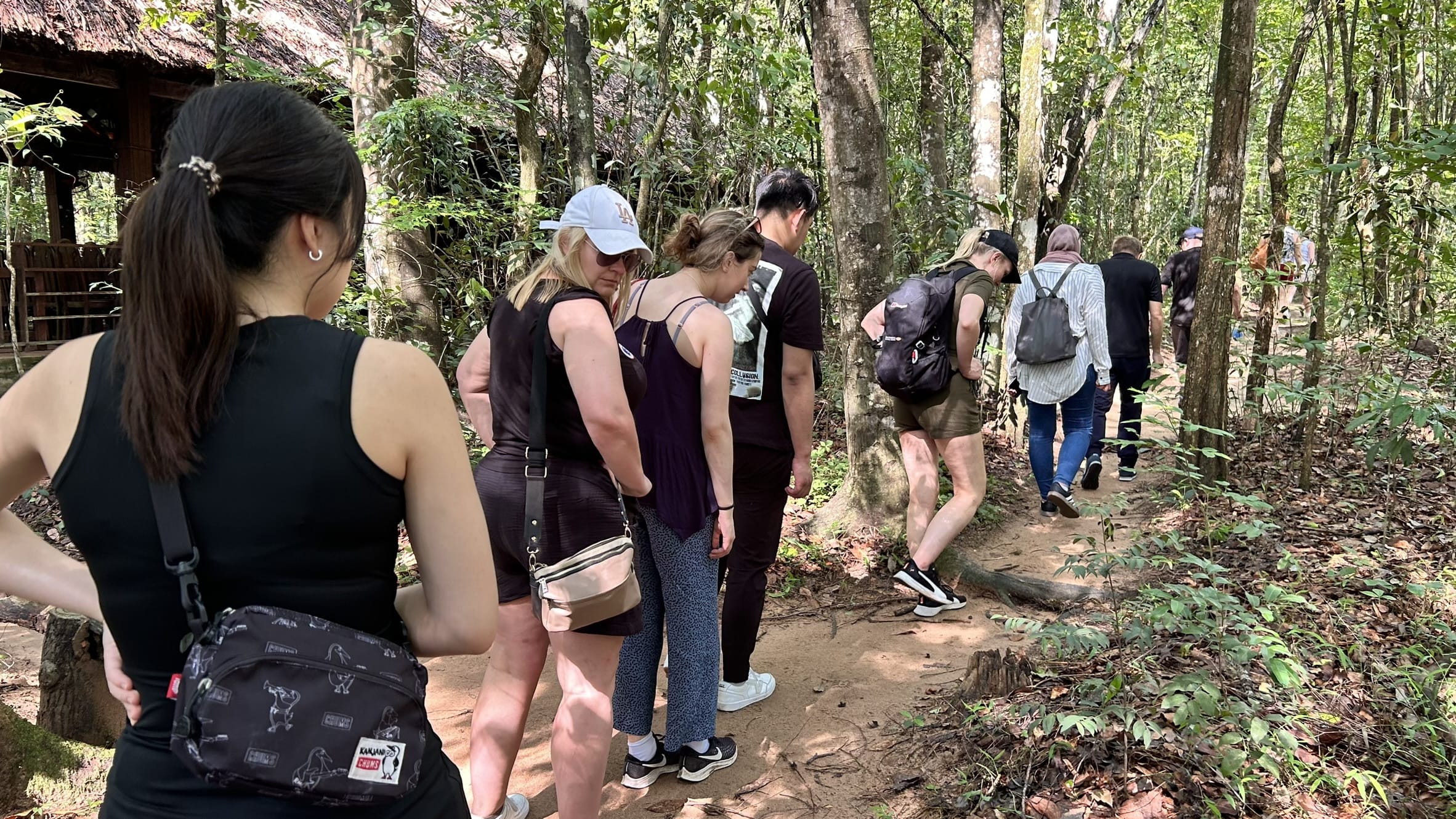 Guests visiting Cu Chi Tunnels with Travelmates