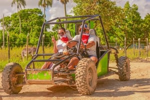 From PuntaCana: Tour in buggy double With Cenote and macao beach
