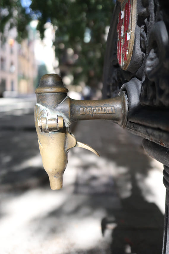 Part of a typical Modernista fountain in Barcelona