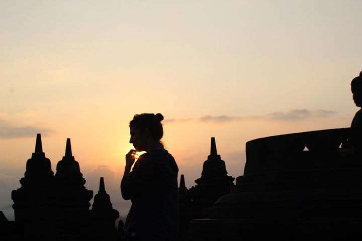 Sunrise at Borobudur temple