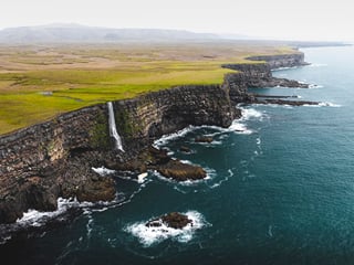 The cliff side by Krýsuvíkurberg on the Reykjanes Peninsula